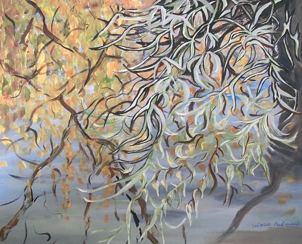 Painting of olive tree branches